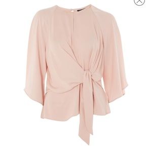 Slouchy knot front blouse